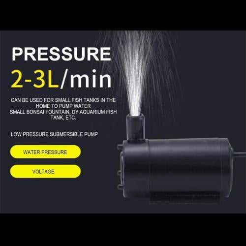 مضخة مياه صغيرة USB DC 5V بدون فرش غاطسة 120L/H