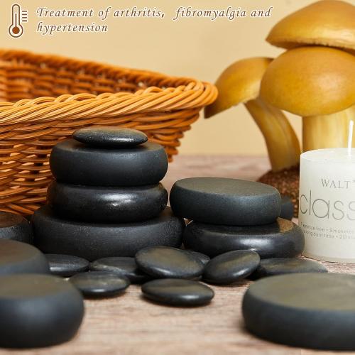 طقم مساج من 20 حجر بازلت ساخن للاسترخاء والتجديد