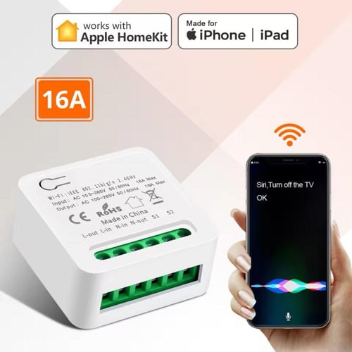 وحدة مفتاح ذكي هوم كيت 16A واي فاي مع تحكم صوتي وت...