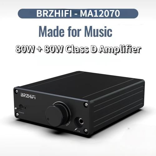 مضخم صوت ستيريو رقمي BRZHIFI MA12070، 2*80 واط