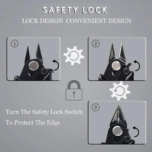 قطاعة أسلاك دقيقة صغيرة 3.5 بوصة مع قفل أمان - زرا...