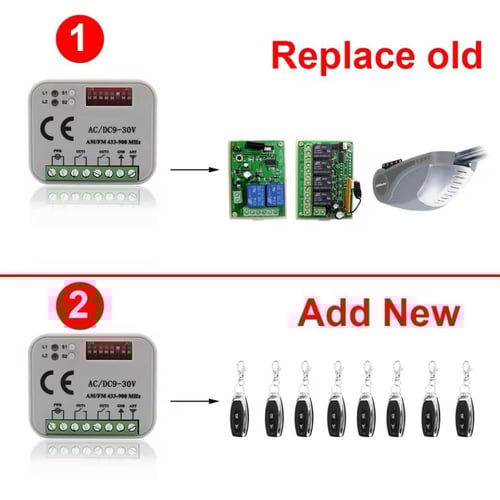 ريموت تحكم لباب الجراج مع جهاز استقبال - ACDC 9-30...