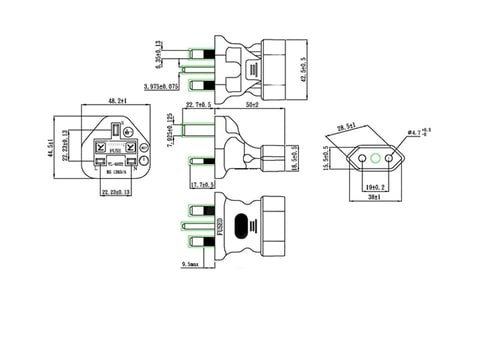 محول راس فيش UE-UK 3A 250V