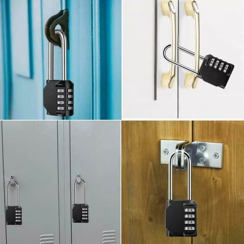 قفل معدني طويل 4 خانات ارقام سرية مثالي لشنط السفر...