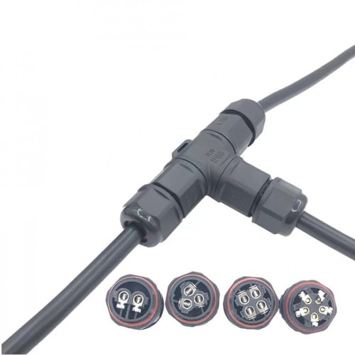 تحويلة طرفية شكل T تي 2 - 3 نقاط توصيل مقاوم للماء...