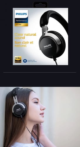 سماعة أذن فليبس SHL3565 جهير احترافي سلكية للحد من...