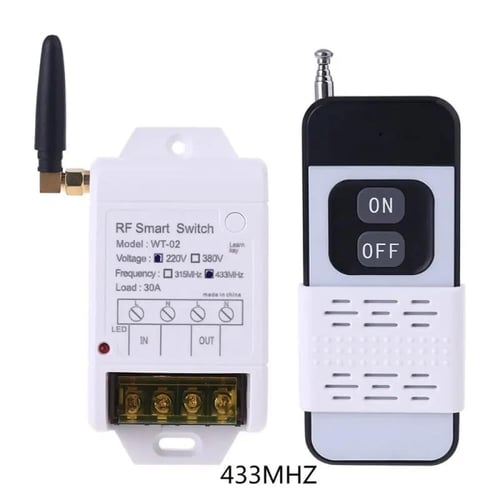 مفتاح تحكم لاسلكي RF 315MHZ / 433MHZ بقوة 30 أمبير...