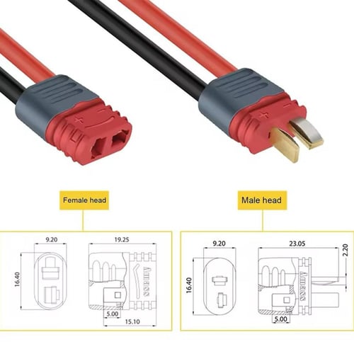 أبحر - موصلات Amass T-Connector Deans مع أغطية حما...