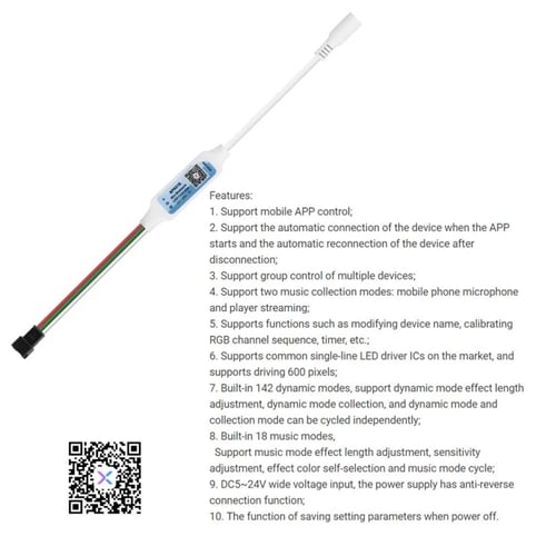 وحدة تحكم SP621E بشرائط LED الذكية (Addressable) ع...