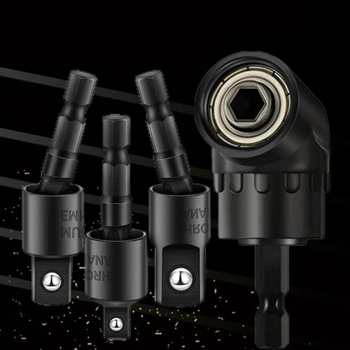 طقم وصلة مثقاب زاوية قائمة 4 قطع و رؤوس محول مقبس...