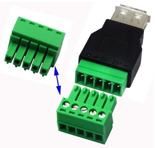 زوج موصل USB 2.0 طرف لولبي 5 سنون (ذكر وأنثى) للاخ...
