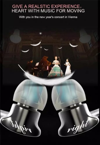 QKZ DM7 سماعة أذن هاي فاي عالية الدقة مطلية بالذهب...