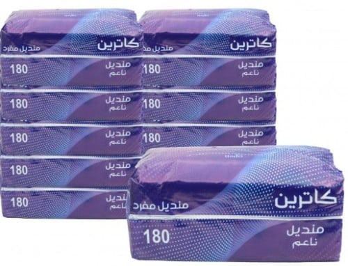 مناديل كاترين - 180 منديل -شد عدد 10 حبه
