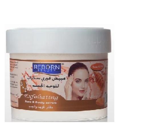 مقشر للوجه والجسم ريبورن 3×1 بالعسل والحليب، 500 م...