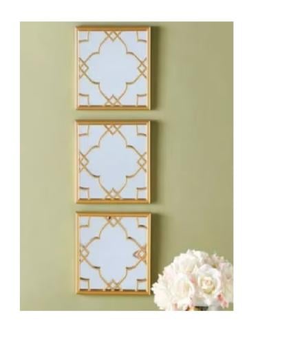 طقم مرآة حائط 3 قطع للديكور حجم 10x10 سم