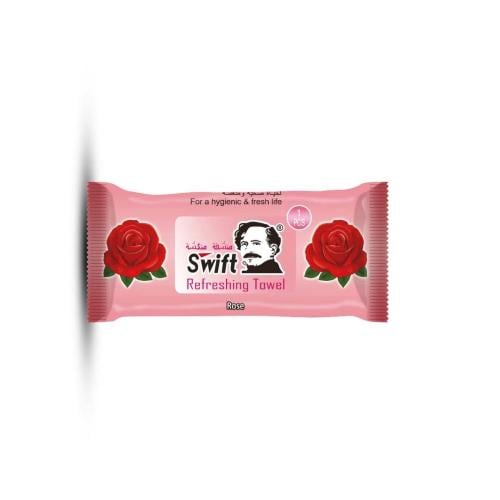 منشفة سويفت المنعشة بالورد باكيت 25 قطعة