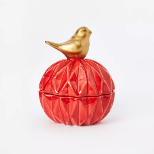 شمعة فوتيف سيراميك مع طائر