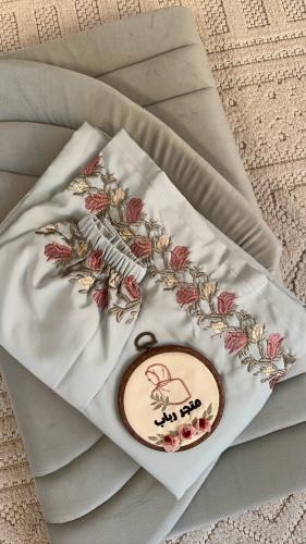 طقم صلاة اخضر + سجاد مع شرشف مرد ربطة