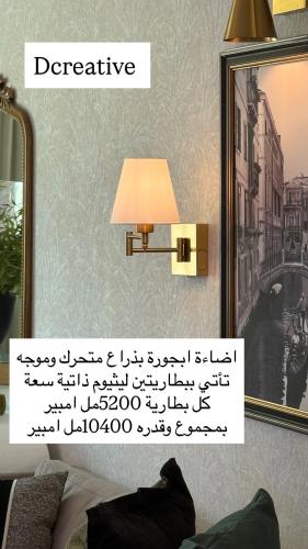 اضاءة ابجورة بذراع موجه مجموع بطاريتين 10400 مل أمبير