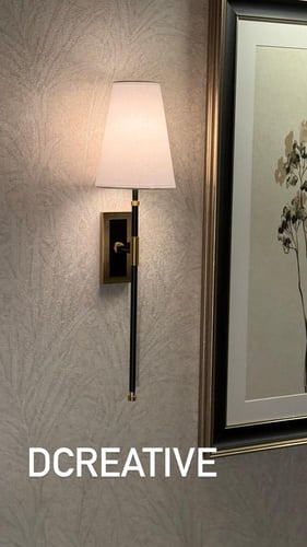 الاضاءة الملكية باللون الاسود والذهبي بطول 55 سم(ا...