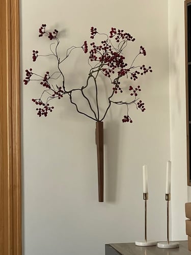 فازة جدارية خشب الزان الفاتح