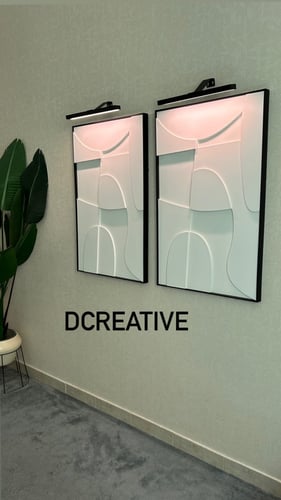 اضاءة لوحات شكل مستطيل لون أسود 40 سم