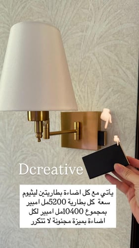 اضاءة ابجورة بذراع موجه مجموع بطاريتين 10400 مل أم...