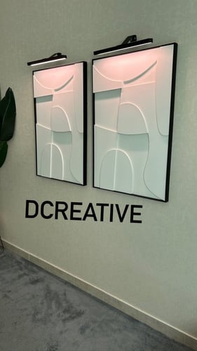 اضاءة لوحات شكل مستطيل لون أسود 40 سم