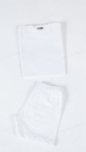 طقم بناتي قطن عريض ملون