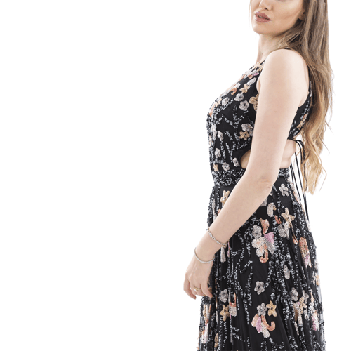 فستان تل بشك يدوي