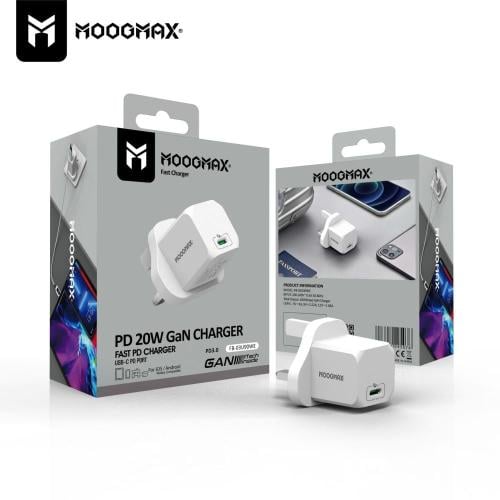 راس شاحن جداري GAN بي دي من موج ماكس بقوة 20 واط