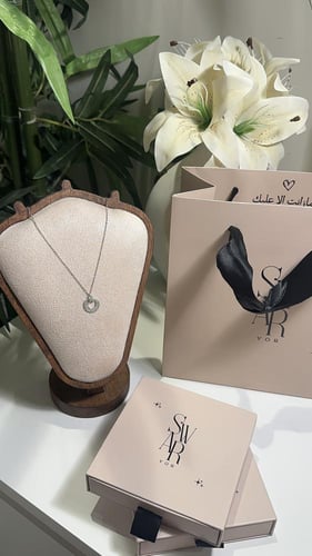 عقد دائري كريستال فضة 925