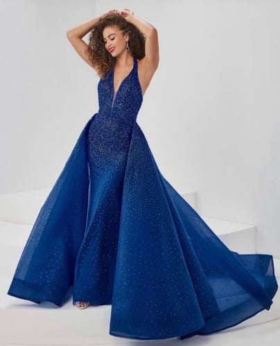 فستان سهره خرز كحلي