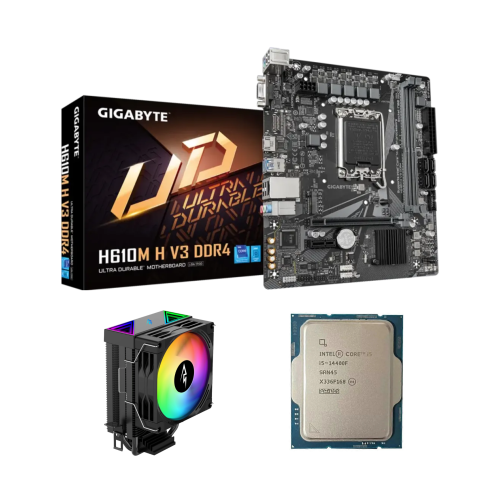 باكج معالج i5-14400F + مذربورد H610M + مبرد SPEAR...