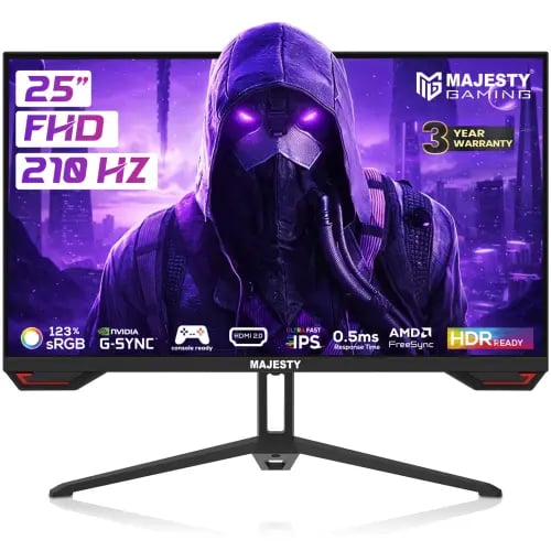 شاشة ألعاب MAJESTY 24.5 بوصة FHD 210Hz IPS | 0.5ms...