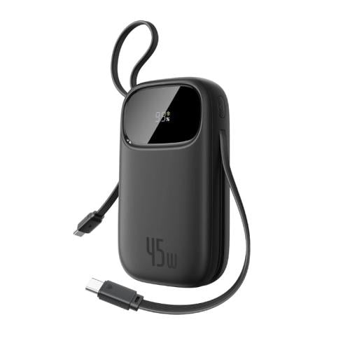 شاحن متنقل بيسوس 10,000mAh بقوة 45W فائق السرعة وبسلك Type-C مدمج