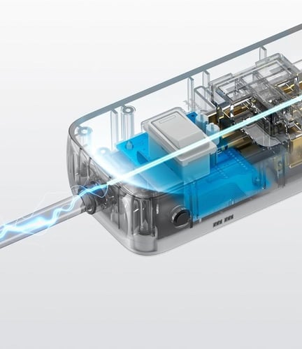 توصيلة 4 منافذ طاقة من انكر مع منفذين USB-A