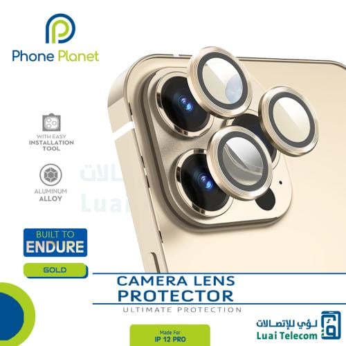 عدسات حماية كاميرا ايفون 12 برو لون ذهبي - Phone P...