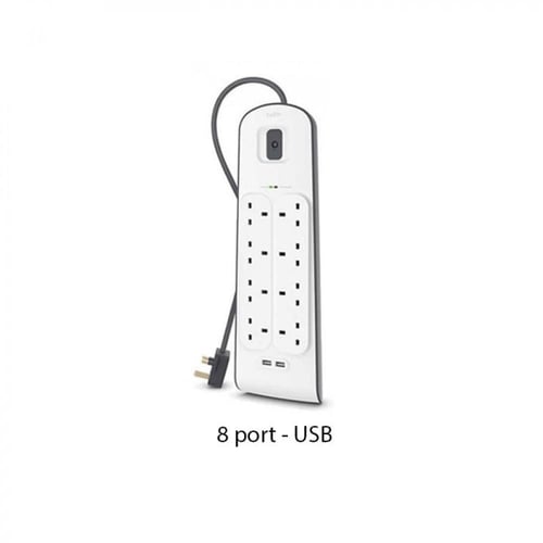توصيله 8 مداخل طاقة ومنفذين USB طول 2 متر بيلكن