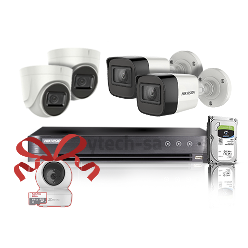 مجموعة كاميرات مراقبة 5mp مع جهاز تسجيل Hikvision...