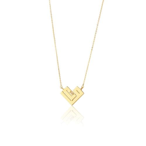 سلسال حرفين على شكل قلب بالكوفي