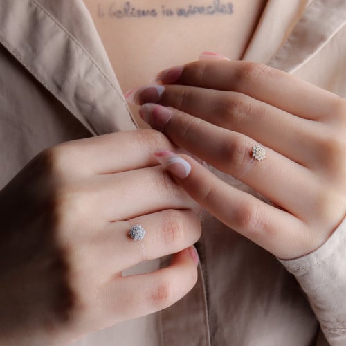 خاتم النجمة الشفاف ، الوزن 6 ملي قرام