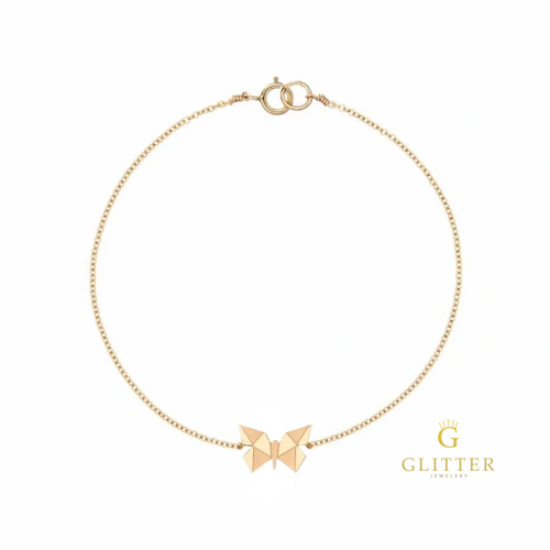 اسوره يد ذهب فراشه متوجه الوزن 1.2 g