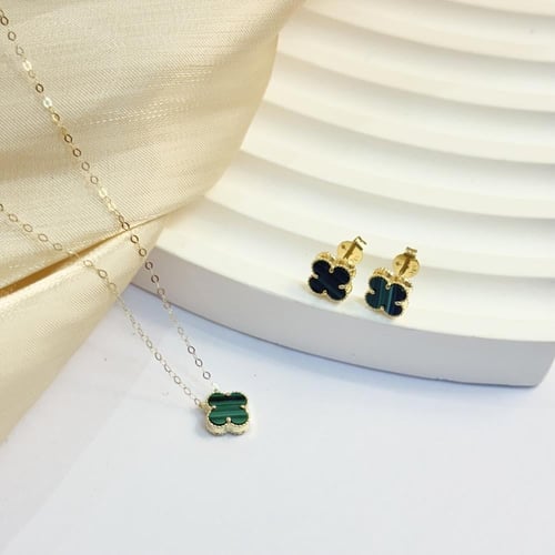 طقم سلسال ذهب فان كليف (سلسال+حلق)