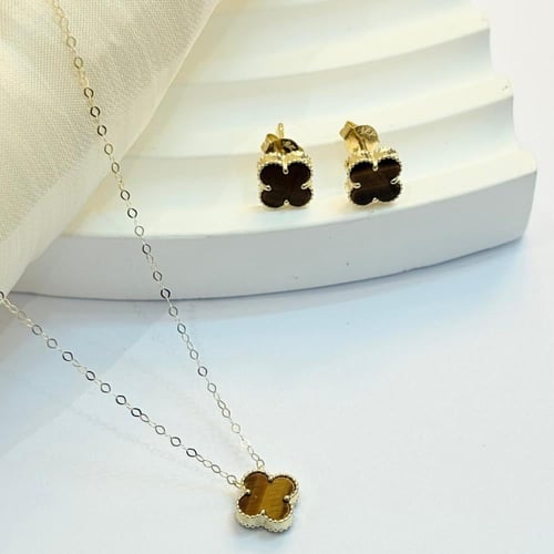 طقم سلسال ذهب فان كليف (سلسال+حلق)