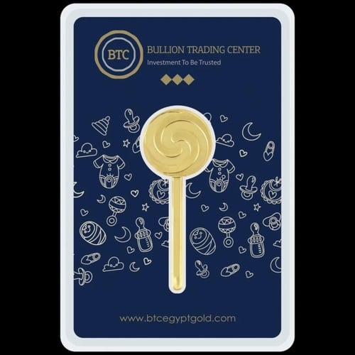 ذهب لولي بوب بي تي سي عيار 24 بوزن 5 غرام