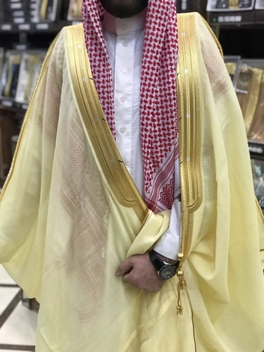 بشت رجالي رسمي VIP نخب أول لون ليموني قماش ياباني...