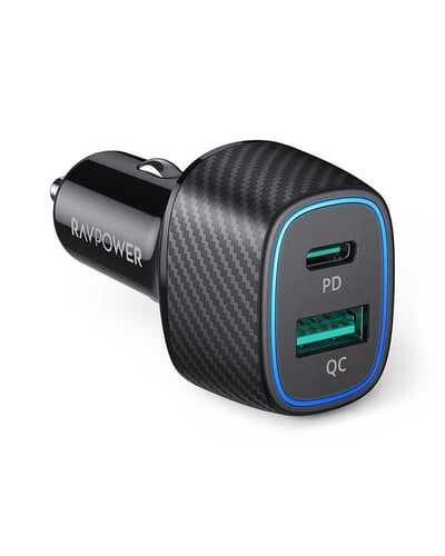 شاحن سيارة راف باور مخرجين بتقنية PD و QC3.0 بقوة...