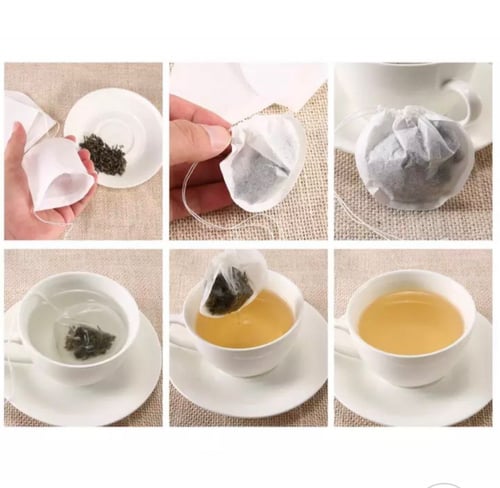 أكياس ورقية بيج مقوسة فارغة للشاي والأعشاب