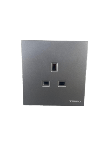 فيش 13 امبير بيانو رمادي